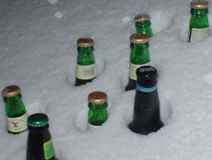 Chlazení nápojů ve sněhu