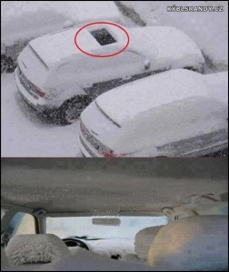 Kompletně zasněžené auto