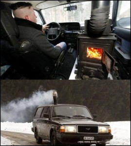 Zajímavé topení v autě